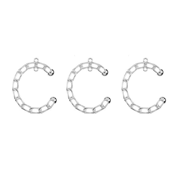 John Bead Beadwork Findings 9pcs Silver Jewelry Findings Pendants | Letter C Initial Chain (3pcs x Pack of 3)