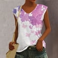 thumbnail image 2 of Moda Mujer Causal V-Cuello Impresión Blusa Sin Mangas Camiseta Verano Tops Fridja  gh5781, 2 of 4