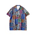 thumbnail image 5 of Lars Amadeus Men's Summer Leopard Printed Short Sleeves Button Down Beach Shirt, 5 of 6