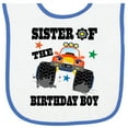 thumbnail image 2 of Inktastic Sister of the Birthday Boy Baby Terry Cloth Bib, 2 of 3