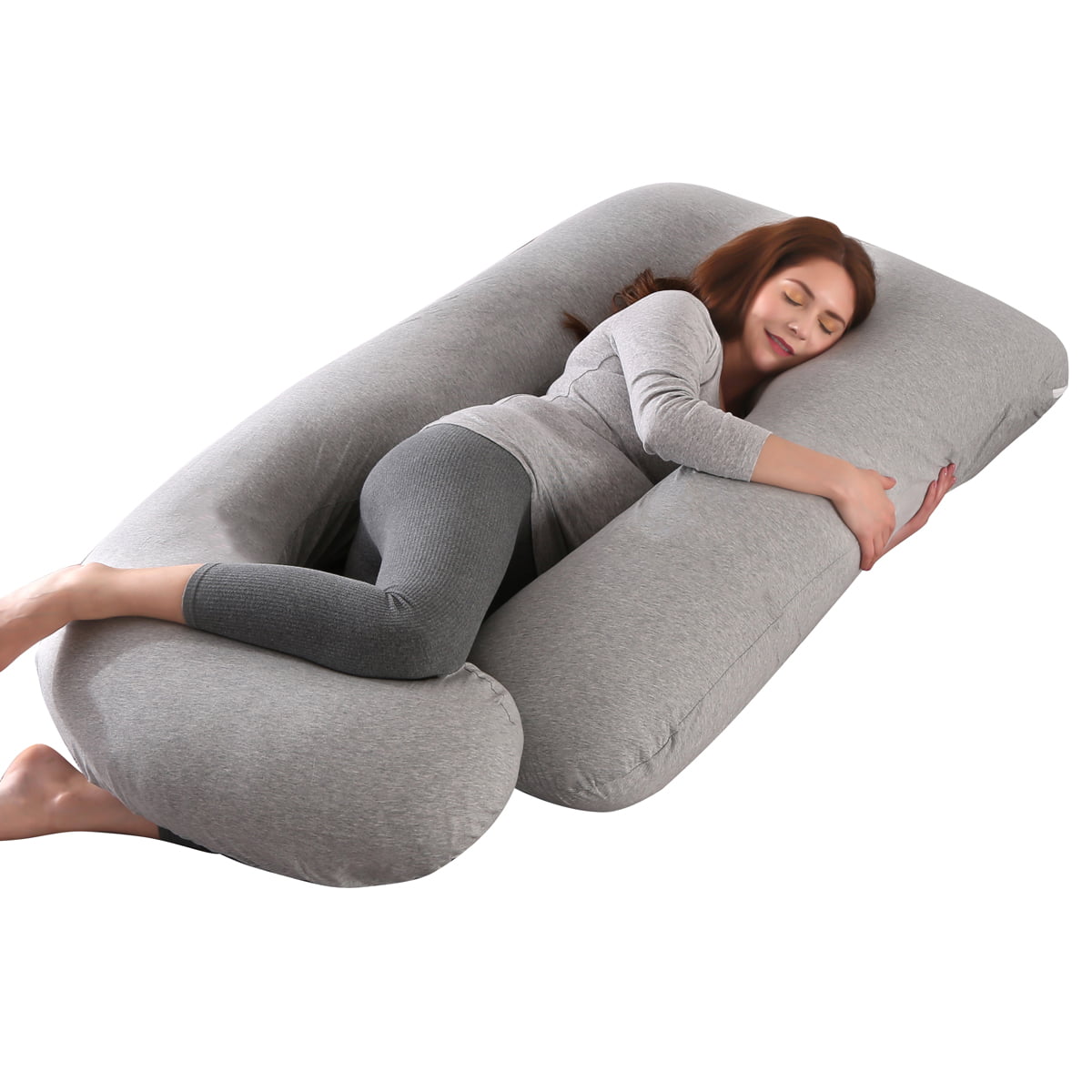 Long Light Grey Wrap Around Style Body Hugging Pregnancy Pillow Extra Large 