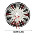 thumbnail image 3 of Snowman Christmas Tree Skirt Red Backgrond Snowflake Pencil Tree Skirt Winter Xmas Tree Mat Decorations For Home Party Holiday Decorations, 3 of 5