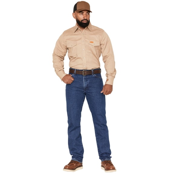 Wrangler Men's Fr Classic Fit Straight Jeans Blue 36W x 32L