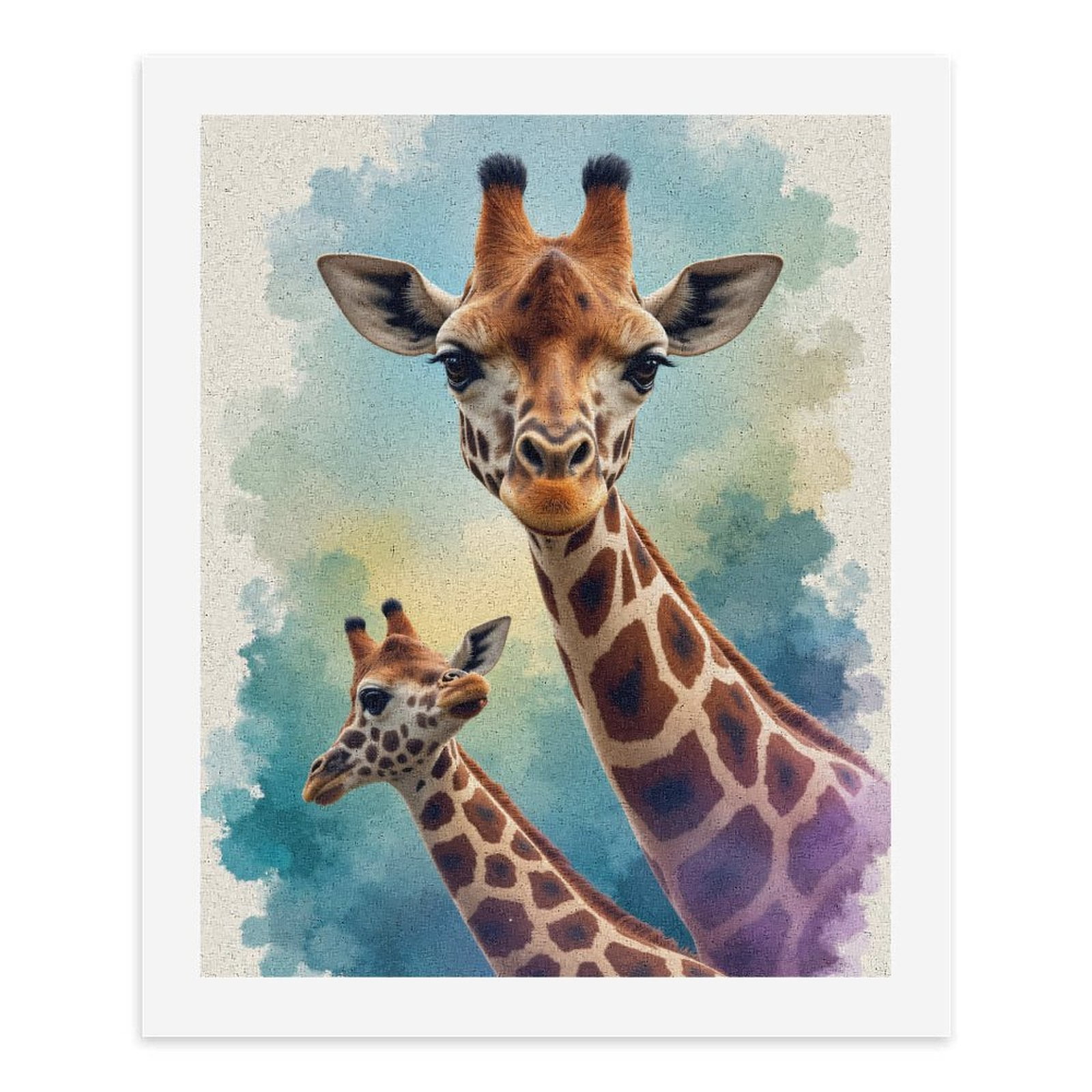 Paint By Numbers Kit for Adults Beginner - DIY Giraffe Duo Majestic Sky Art Canvas Painting Kits for Adults, Frameless Paint By Number for Adults for Home Wall Decor 16x20 Inch