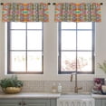 thumbnail image 3 of LALILO Kitchen Curtain Valance Ethnic Boho Tribal Tiles Rod Pocket Window Curtain 52"x 18" Set of 2, 3 of 5