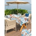 thumbnail image 5 of Outdoor Tablecloth with Umbrella Hole for Patio/Picnic/Party/Camping, Watercolor Coastal Waterproof Table Cloth Rectangle Table Cover Washable, Ocean Seaweed Coral Starfish Summer (60"x 120"), 5 of 7