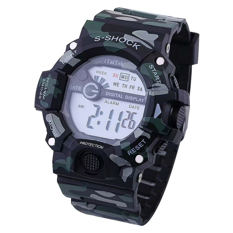 Multifunction Cool Boys Watches Sports Wristwatch Digital Camo Watch Cheap
