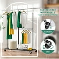 thumbnail image 3 of Heavy Duty Clothes Rack Loads 410LBS, Portable & Adjustable Clothing Rack with Wheels, 17.8" D x 69.1" W x 72" H, Black, 3 of 10