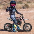 thumbnail image 2 of Seipouy Kids Dirt Bike, 49cc Gas Dirt Bike for Teens - 25MPH 2-Stroke Pit Bike with Hydraulic Disc Brakes & 10" Off-Road Tires Ages 8+ Max220lb Load Christmas for Boys Girl, 2 of 9