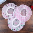thumbnail image 2 of 3pcs gorros de ducha elásticos impermeables gorro de baño de plástico para mujeres, 2 of 5