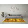 thumbnail image 3 of Ahgly Company Machine Washable Indoor Square Persian Yellow Traditional Area Rugs, 3' Square, 3 of 4