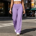 thumbnail image 4 of Annhoo Yoga Pants Women Stretchy High Waist Comfy Solid Color Loose Pants Comfy Soft Casual Workout Gym Trousers, 4 of 9