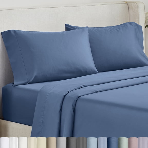 Soft & Silky 500 Thread Count 100% Cotton Sateen, Smooth With A Classic Opening, Set Of 2 King Pillow Cases (Navy Blue)