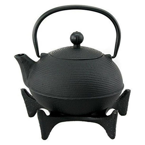 30 oz Kyusu Cast Iron Tea Pot & Trivet Set Black, 2 Piece Walmart