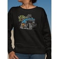 thumbnail image 2 of Rat Fink Pop Wheelie Hot Rod Sweatshirt Women -T-Line Designs, Female Large, 2 of 4