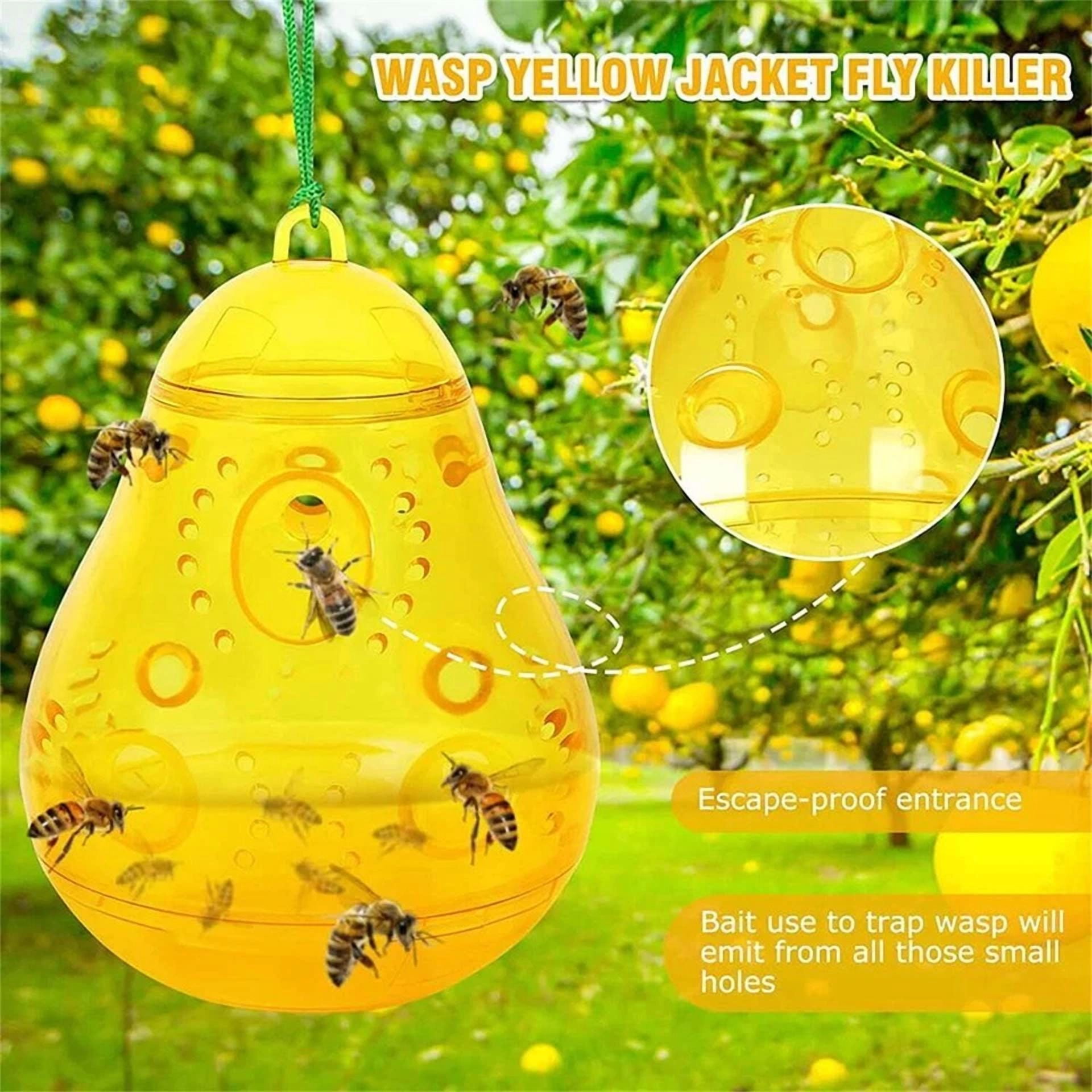 PURELY- Pear-Shaped Bee Trap - Garden, Orchard & Backyard Bee Control Tool