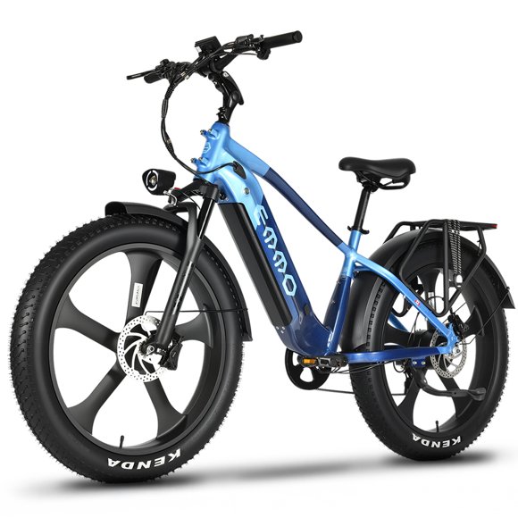 EMMO Ikong Pro Vélo Électrique à Gros Pneus à Enjambement Bas avec Capteur de Couple - 48V/20Ah 750W Certifié UL - Autonomie de 125 km - Bleu Crépuscule