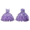 thumbnail image 4 of Big Girl Sleeveless Tulle Dress Kids Ruffles Lace Party Wedding Tutu Dresses 3-15T, 4 of 4
