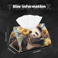 thumbnail image 4 of Kdxio Clear Sky Cute Sunflower Panda Print Tissue Box Cover,Modern PU Leather Rectangular Tissue Box Holder for Bathroom Living Room Bedroom Office Desk Car Home, 4 of 6