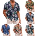 thumbnail image 2 of Men 3D Print Hawaiian Shirt Short Sleeve Blouse Casual Top Cardigan Beach Wear, 2 of 7
