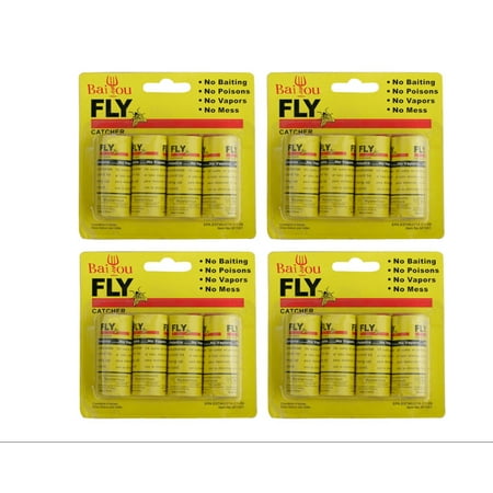 PaZinger 16PCS Fly Paper Strips, Fly Catcher Trap, Fly Ribbon, Fly Bait,Fly Trap, Super