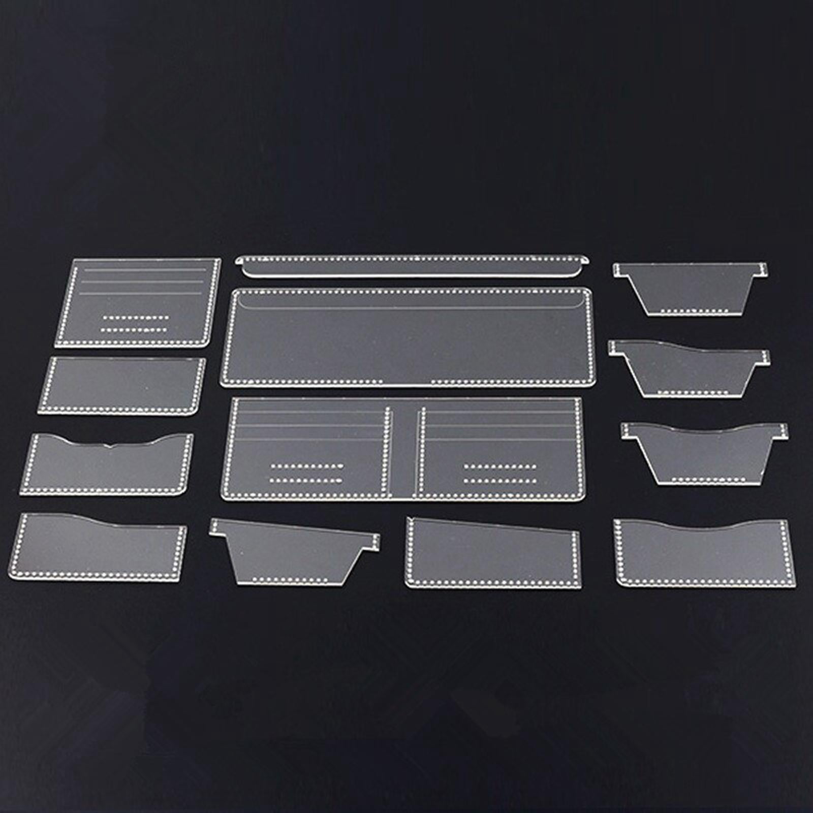 Clear Acrylic Wallet Pattern Stencil Set - Leather Craft Template Tool For DIY Wallet Making, 1:1 Scale - View #8