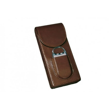 3 Cigar Leather Case w/ Magnetic Closure & Cutter - (Best Leather Cigar Case)