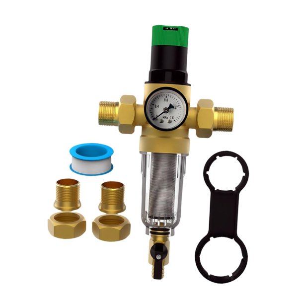 Regulador de presión de agua reforzado y manómetro para viviendas, edificios y jardines. 1 pulgada 1 a 2