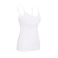 thumbnail image 5 of TQWQT Tank Tops with Built In Bras Shelf Bra Camisoles Adjustable Spaghetti Strap Tank Tops Yoga Workout Plus Size Undershirts White XL, 5 of 5
