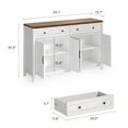 thumbnail image 5 of Aiho Farmhouse Kitchen Buffet Cabinet with Storage – 55.1" Rustic Sideboard with Drawers & Doors (White/Brown), 5 of 6