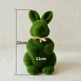 thumbnail image 2 of Green Fuzzy Flocked Bunny Easter Holiday Spring Decor Rabbit Figurines Garden Artificial Animal Moss for Indoor Table Home, Kitchen, Shelf Decorations Furry Covered Rabbit, 2 of 6