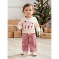 thumbnail image 4 of BemeyourBBs Toddler Christmas Outfits Embroidery Tops and Plaid Pants Set, 4 of 9