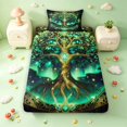 thumbnail image 3 of Homewish Astrology Tree Of Life Twin Sheets,Nature Boho Aesthetic Bedding,Green Gold,3pcs,1 Flat Sheet,1 Fitted Sheet and 1 Pillowcase, 3 of 6
