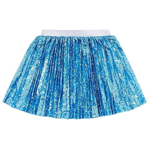 Cathalem Girl Skirt Tutu Skirt Girls Elastic Ballet Dance Skirts 5 Layers Tulle Tutu for Toddler Kid Children (Blue,7-8 Years)