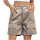 thumbnail image 4 of HGps8w Pantalones Cortos Cargo para Mujer 2024 Pantalones Cortos de Mezclilla de Talle Alto elásticos de Verano Pantalones Cortos de Pierna Recta Informal con Bolsillos, 4 of 5