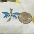 thumbnail image 5 of Stunning Hawaiian Large Blue Opal Dragonfly Necklace, Sterling Silver Opal Dragonfly Pendant N6147 Birthday Valentine Mom Gift, Statement PC, 5 of 10