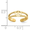 thumbnail image 5 of Primal Gold 14 Karat Yellow Gold Peace Sign Toe Ring, 5 of 7