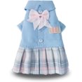thumbnail image 2 of Disfraz de mascota pequeña, faldas de uniforme escolar para perros y gatos, disfraz de marinero para gatos, fiesta de cosplay para perros pequeños, ropa para gatos (Beige Mixed Blue) M JAMW Sencillez, 2 of 5