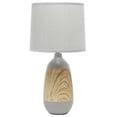 thumbnail image 1 of Simple Designs LT1117-GRY Lampe de Table Oblongue en Céramique & Bois Clair & Gris, 1 of 6