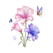 Wall Stickers Large Flowers Decals 23.6"x17.3" Vinyl Peel and Stick Living Room Bedroom Background Art Mural Decor