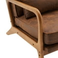 thumbnail image 5 of Sesslife Modern Accent Chair, Armrest Upholstered Single Lounge Chair, Leisure Chair Reception Chair for Living Room, Bedroom, Reading Room, Brown, 5 of 7