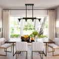 thumbnail image 6 of Melucee Farmhouse Dining Room Light Fixtures Over Table, 4-Lights Wood Island Light Fixture Rectangular Chandeliers, 6 of 6