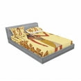 thumbnail image 3 of Ethnic Bedding Set with Sheet & Covers, Egyptian Hieroglyph with Symbolic Figure Retro Myth Papyrus Graphic, Printed Bedroom Decor 2 Shams, 4 Sizes, Pale Yellow Marigold Red, by Ambesonne, 3 of 3