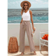 thumbnail image 5 of Pantalones Anchos de Salón para Mujer, Color Caqui, Talla L, 5 of 8
