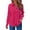 Hot Pink, variant on Dress Shirts for Women Long Sleeve Lapel Collar Button Down Crinkle Plain Business Casual Office Work Shirt Spring Blouse