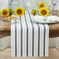 thumbnail image 2 of Fennco Styles Striped Design Table Runner 16" W x 72" L - Blue Table Cover for Home, Dining Table, Banquets, Family Gatherings, Everyday Use and Special Occasions, 2 of 3