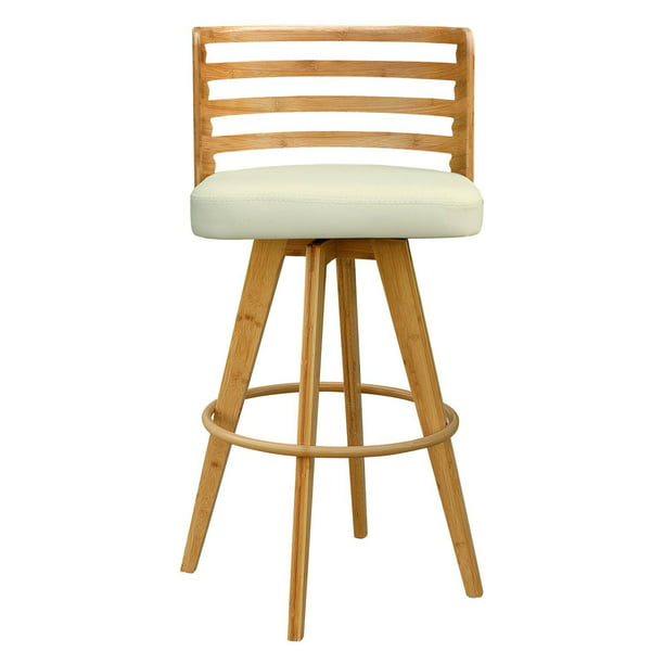 Featured image of post White Bamboo Bar Stools Modway promenade industrial modern steel bistro bar stool with bamboo seat in white metal side