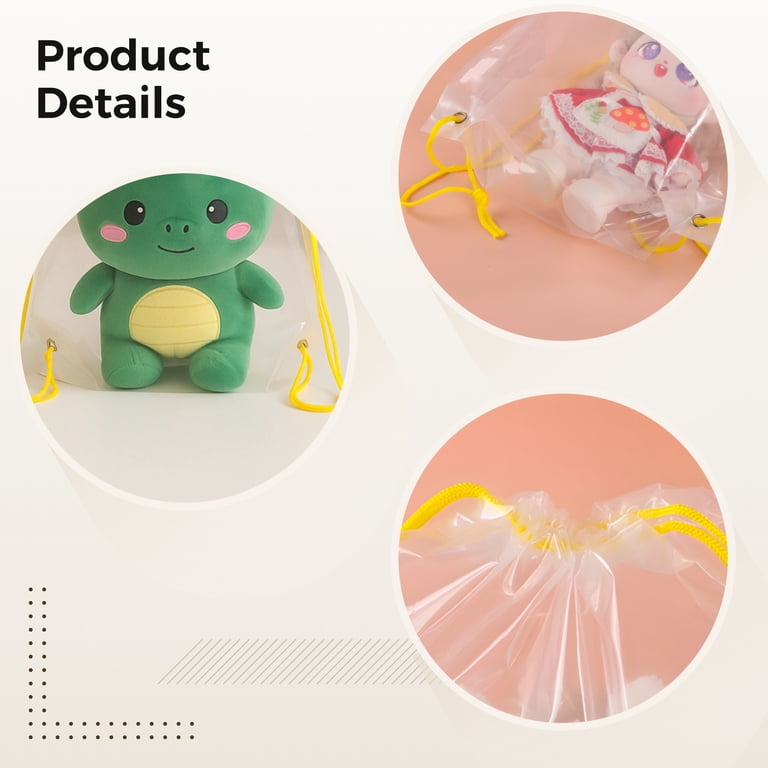 Lot of 30 Clear Drawstring Backpacks Waterproof PVC Stadium Approved Bags Amazon.com | Shappy 30 Pcs Clear Drawstring Backpack  main image 3