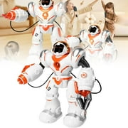 RUIG Programmable LED RC Robot Toys -Smart Programmable,Dancing Remote Control Robot with 50 Actions,Supporting 24 Changing Expression,Interactive 14 Walking Singing Dancing Robot,Launcher