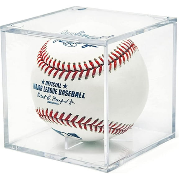 Baseball Display Case, UV Protected Acrylic Cube Baseball Holder Square Clear Box Memorabilia Display & Storage Sports Official Baseball Display Case - Autograph Display - Fits Official Size Ball
